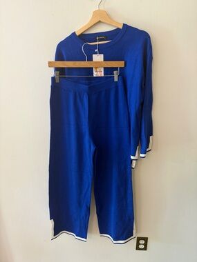 Royal Blue Knit Sweater & Pants Set